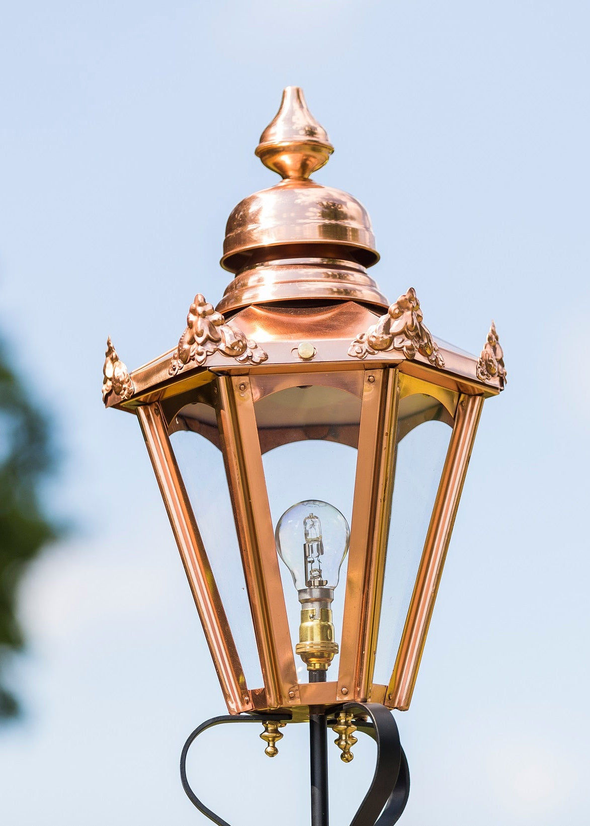 The 'Beatrice' Small Copper Victorian Hexagon Lamp Post