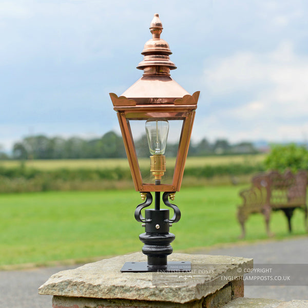 Copper 'Kensington' Lantern & Pillar Post Set 64cm