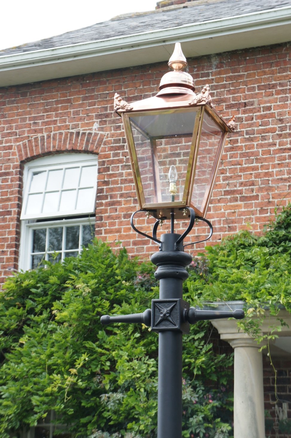Copper victorian lantern close up