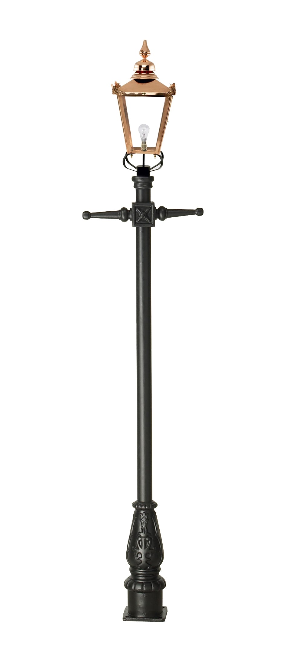 Copper Lantern and Lamp Post Set