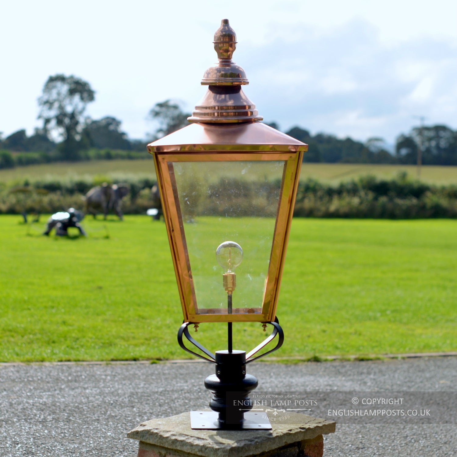 Copper Rochester Entrance Pillar Light 105cm