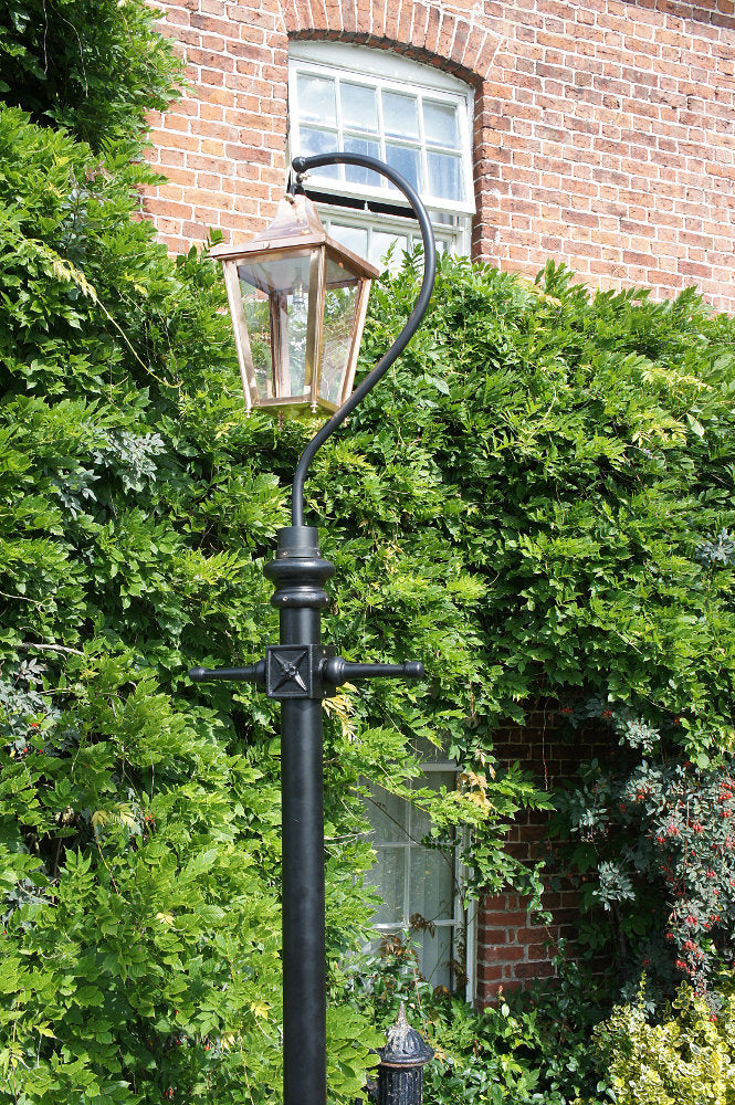Copper Swan Neck Lamp Post 2.93m