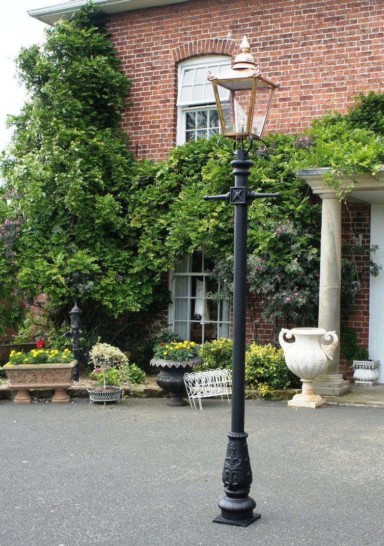 Copper Victorian Lamp Post in Garden