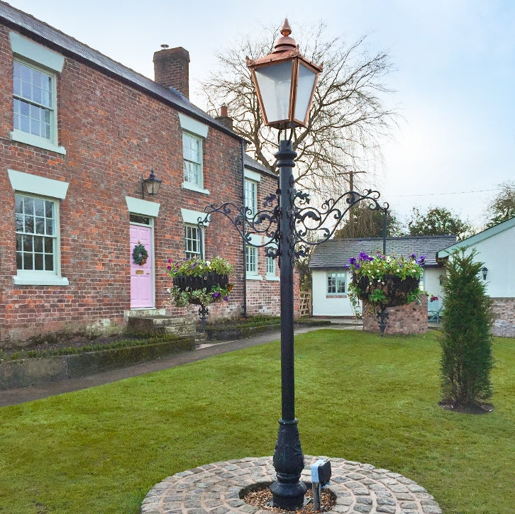 Victorian Garden Lamp Post - With Flower Baskets