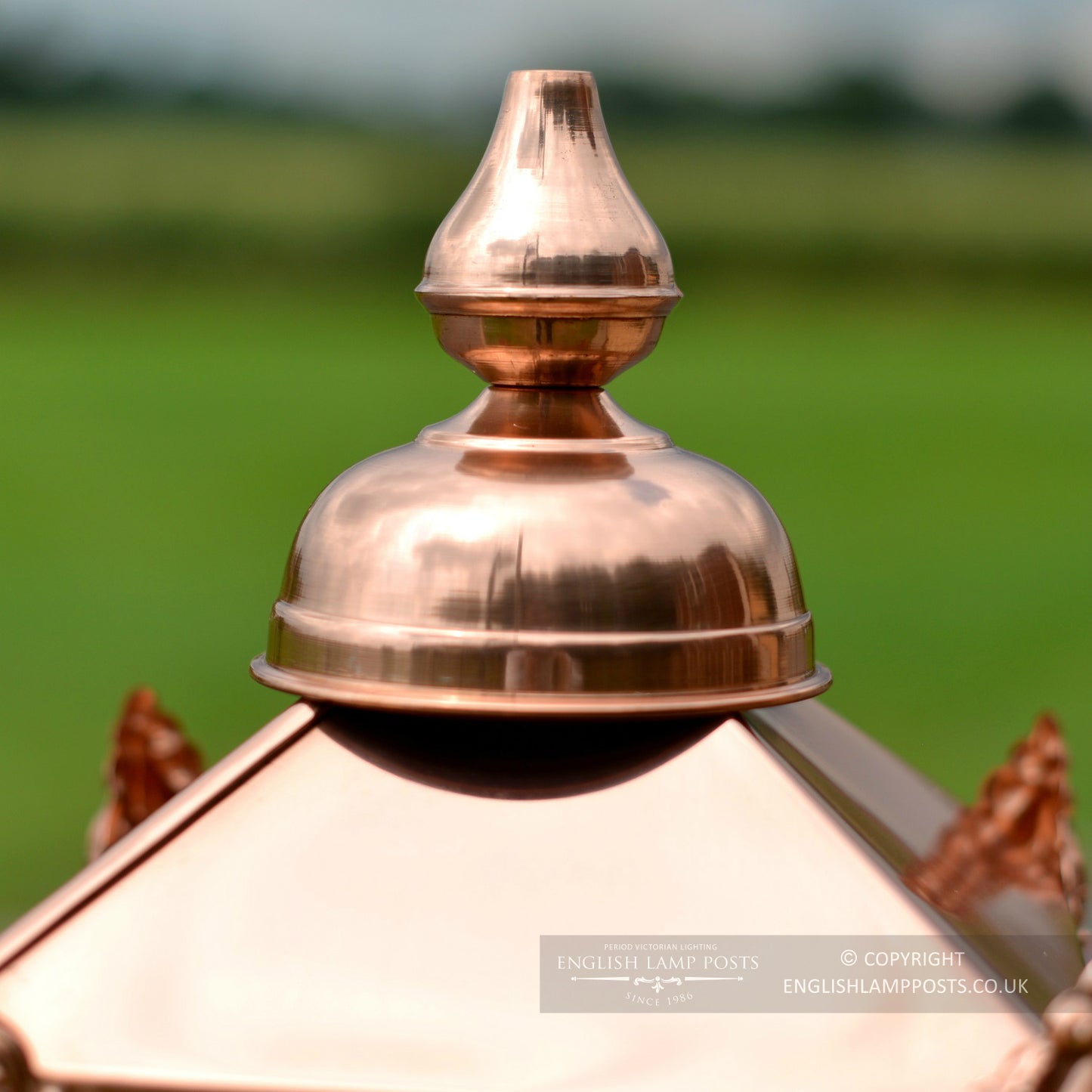 Copper Victorian Pillar Light Finial and Spinnings