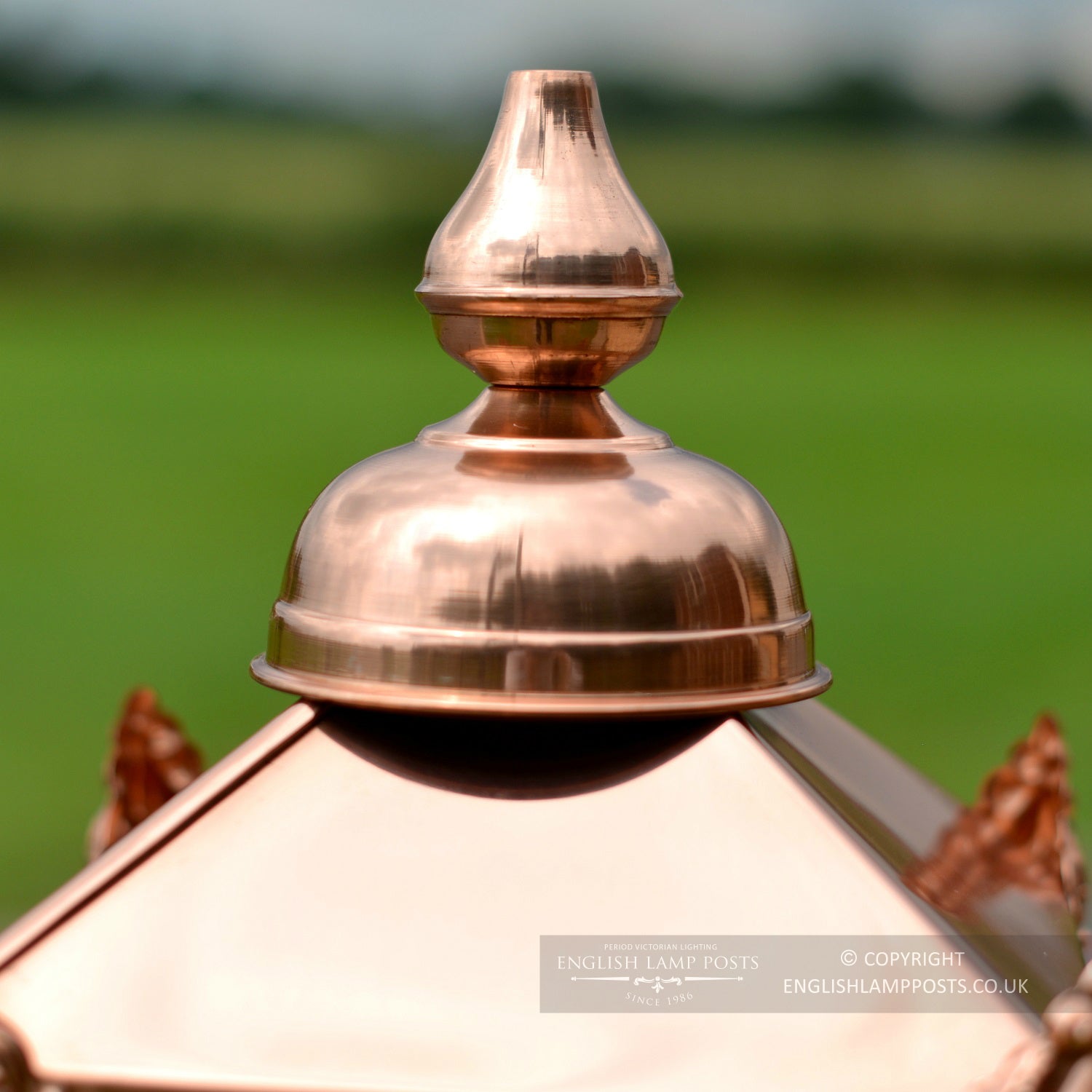 Copper Victorian Pillar Light Finial and Spinnings