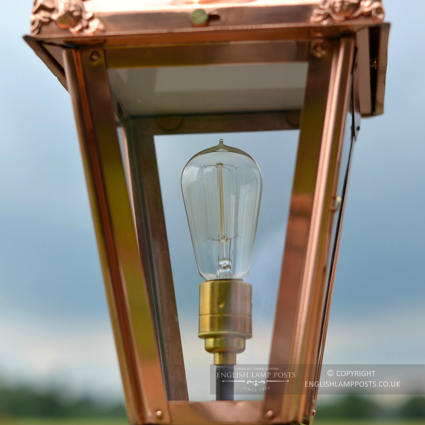 Copper Victorian Pillar Light With Brass Bulb Holder