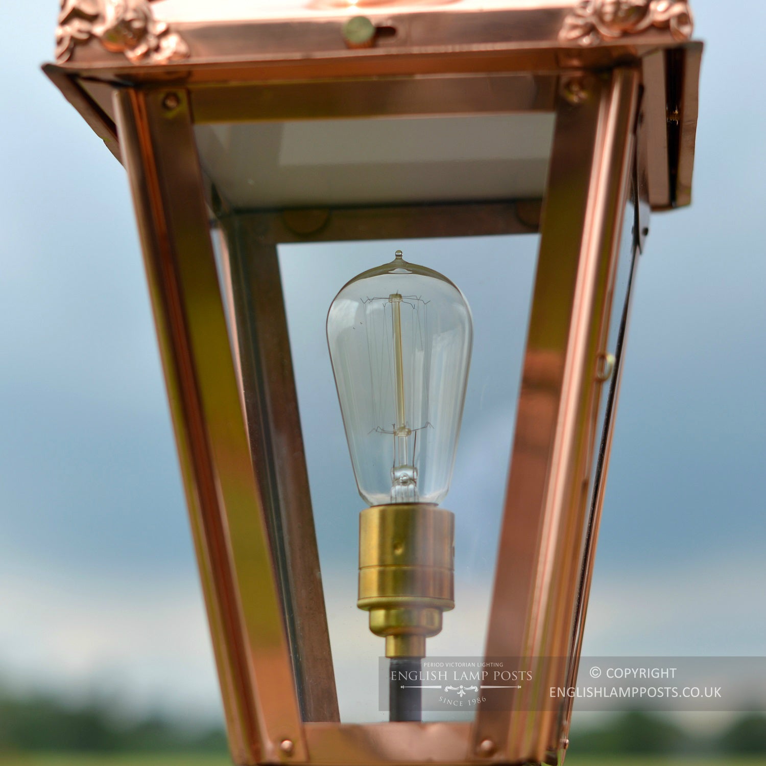 Copper Victorian Pillar Light With Brass Bulb Holder