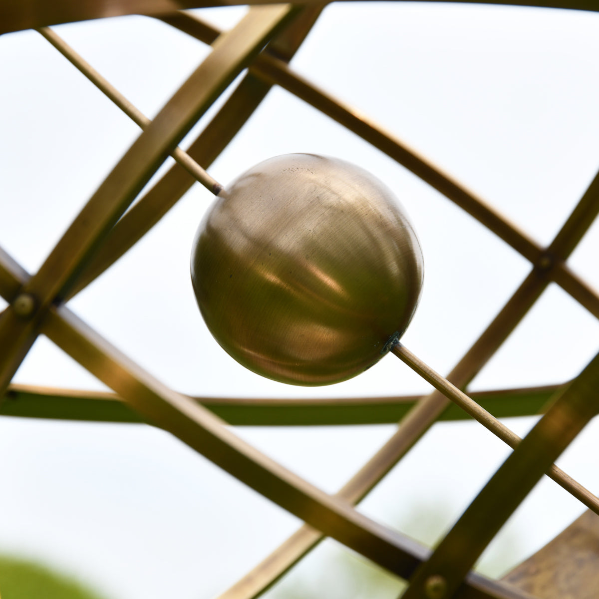Close up of the armillary centre ball