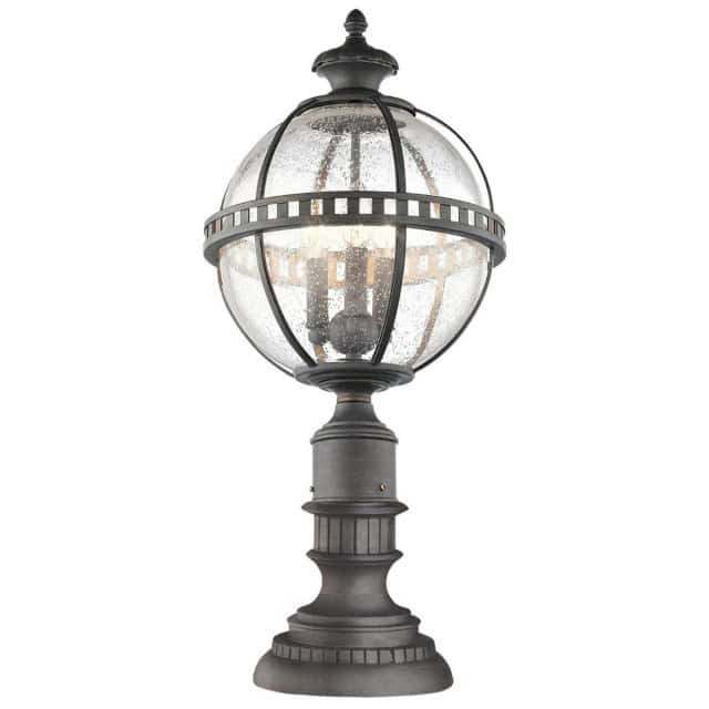 'Cowick' Grey Victorian Ball Pillar Light - thumbnail