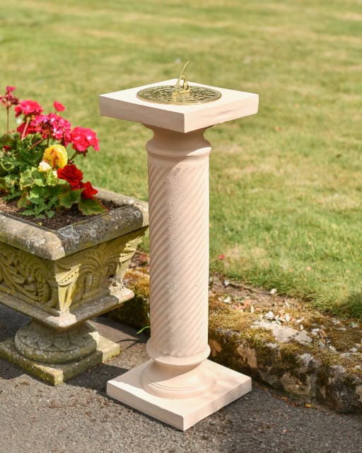 Cream Cast Aluminium 'Torsion' Pillar - thumbnail