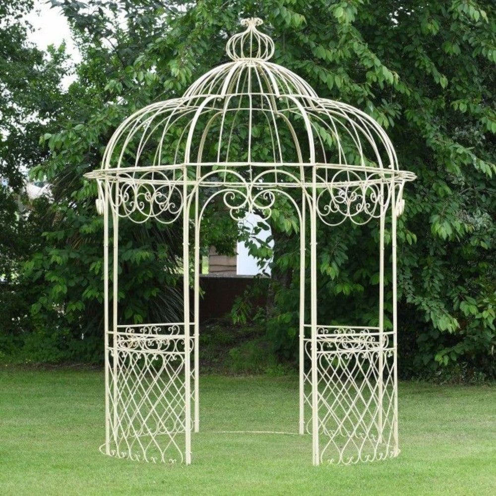 'Whaddon' Scrolled Gazebo In Cream 