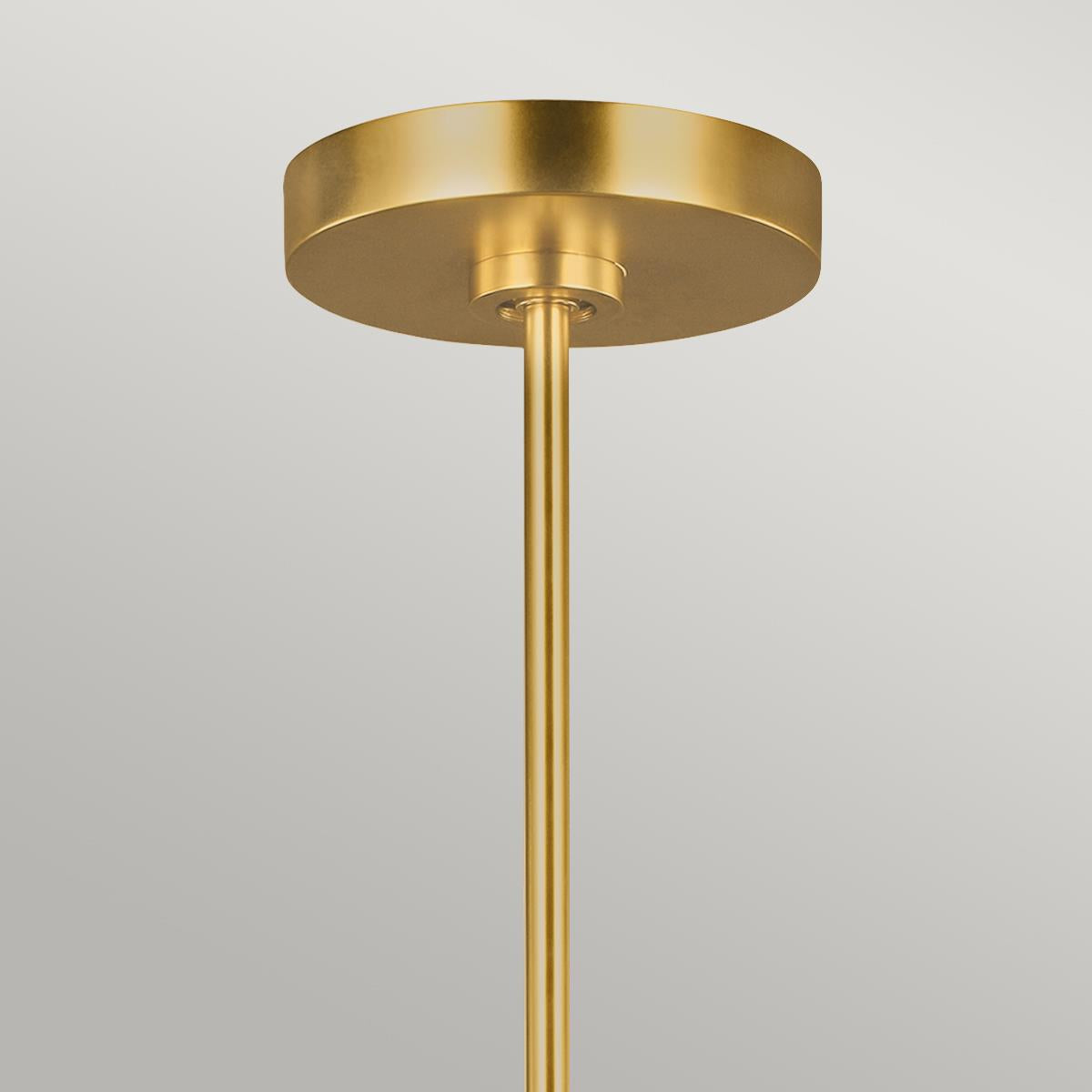 Close up of the brass ceiling rose