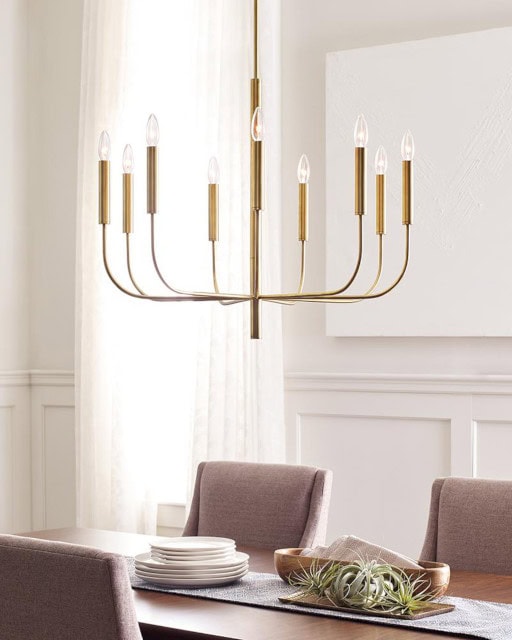 'Cresselly' 9 Light Brass Chandelier - thumbnail