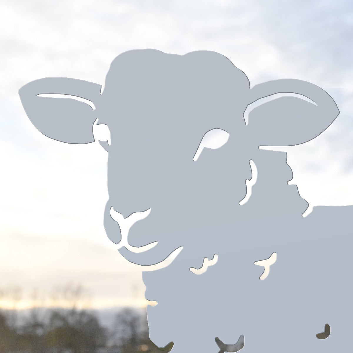 Curly Lamb Garden Sheet Steel Silhouette In Silver