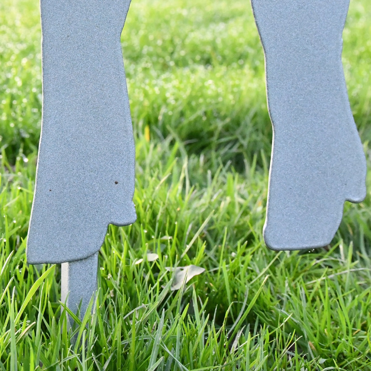 Young Curly Lamb Garden Sheet Steel Silhouette In Silver