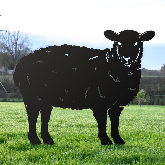 Curly Sheep Garden Sheet Steel Silhouette In Black