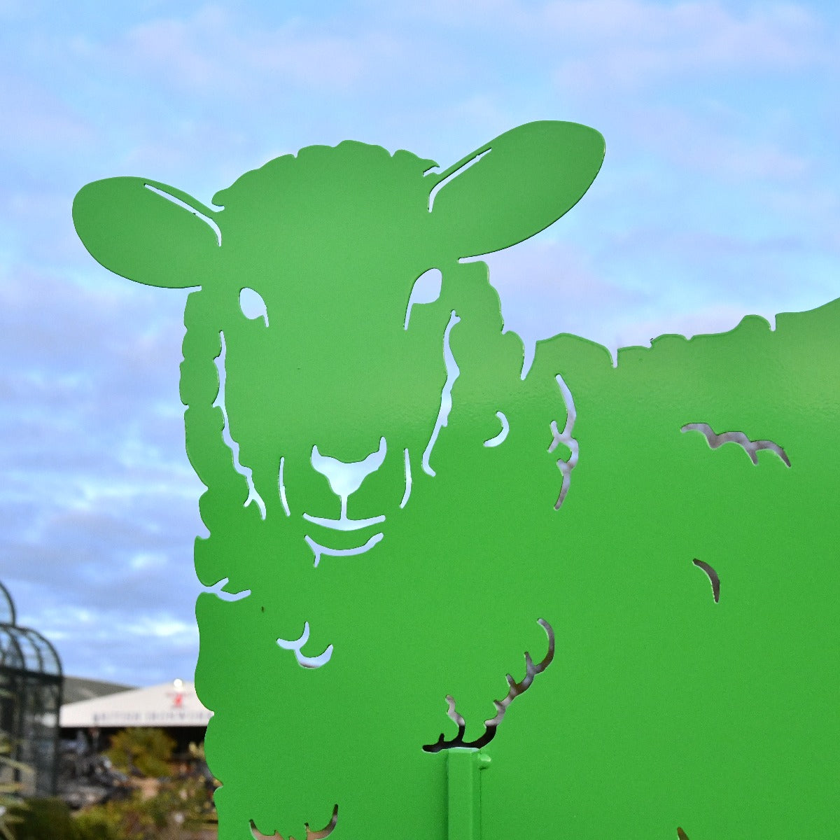 Curly Sheep Garden Sheet Steel Silhouette In Green