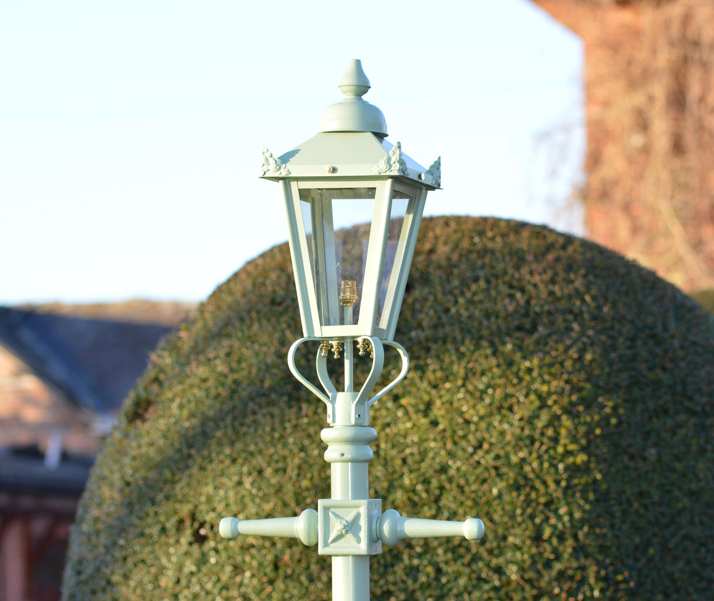 Pale Green Victorian Garden Lamp Post 2.3m