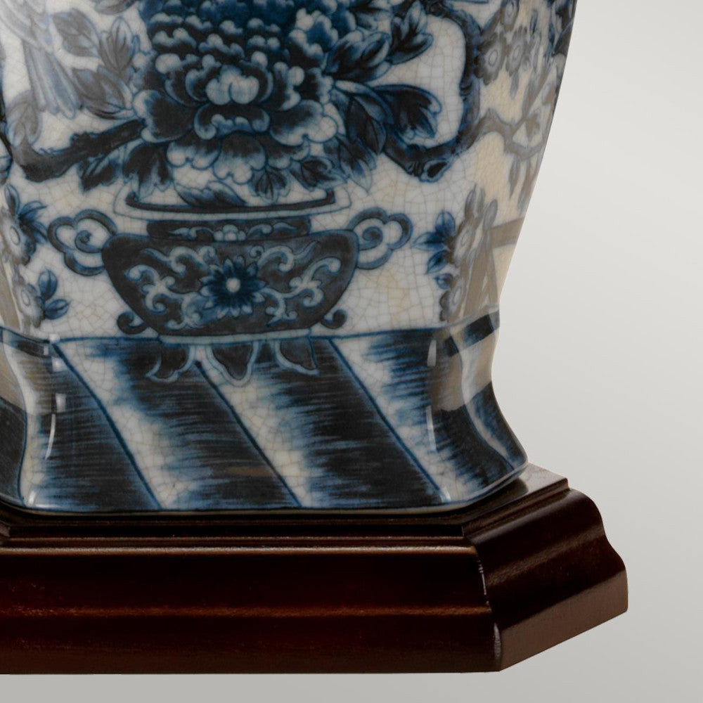 Magnified view of the wooden base