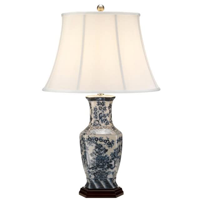 'Dally' Blue Floral Inspired Table Lamp - thumbnail