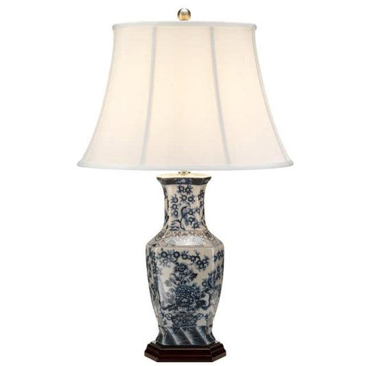 'Dally' Blue Floral Inspired Table Lamp - thumbnail