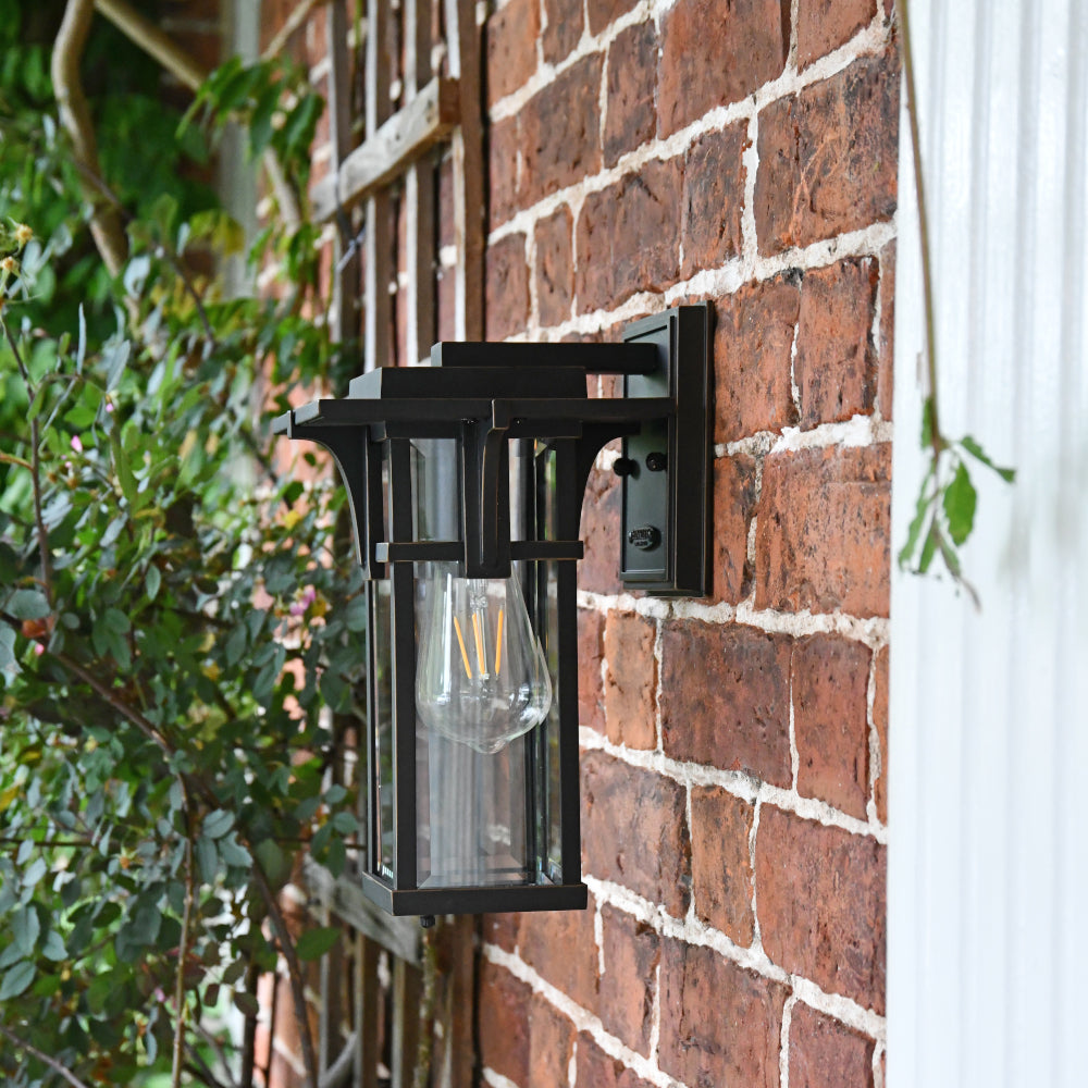 Side profile of the bronze wall light 