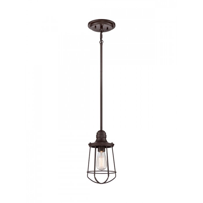 Dark Bronze Marine Inspired Caged Interior Hanging Light