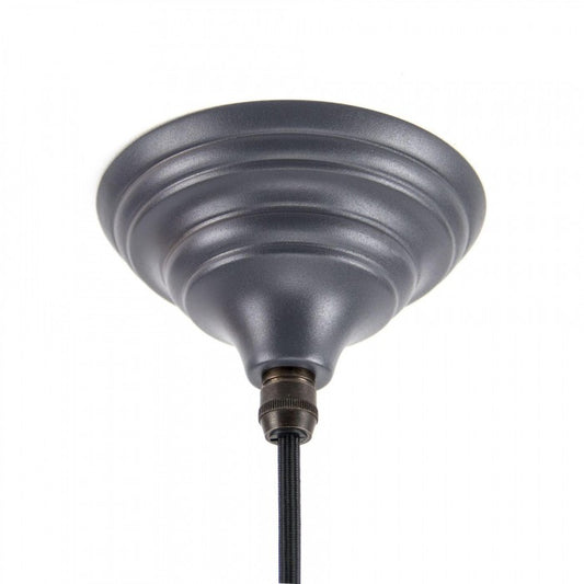 Dark Grey Bowl-Shaped Hanging Pendant Light Ceiling Rose