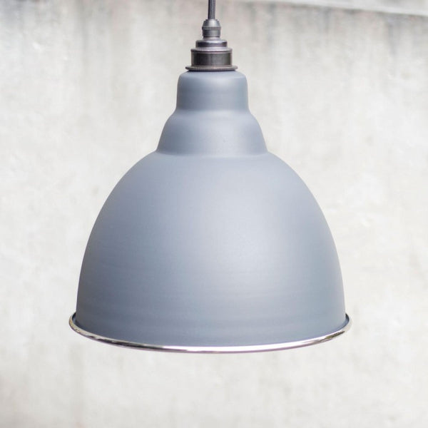 Dark Grey Bowl-Shaped Hanging Pendant Light