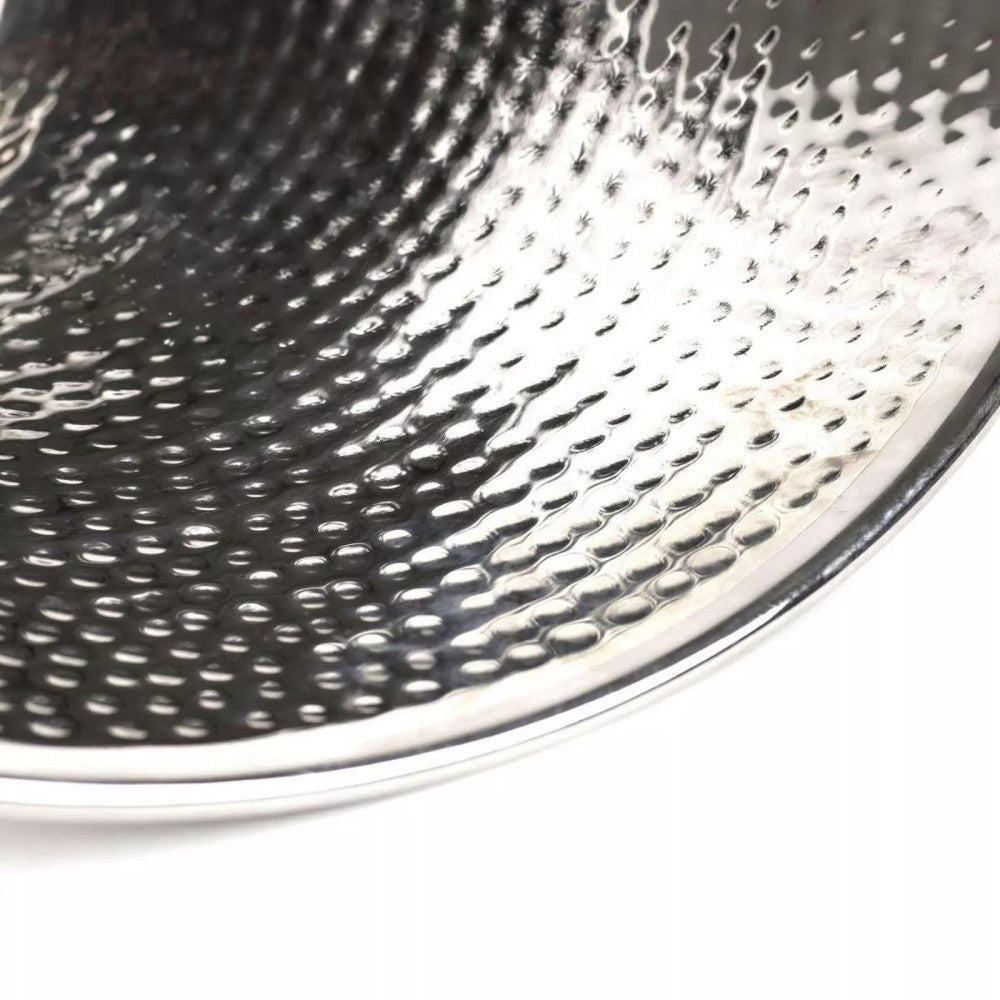 View of the inside the hammered nickel bowl