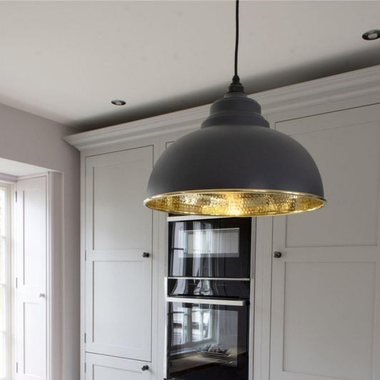 Dark Matte Grey Domed Interior Pendant Hanging Light