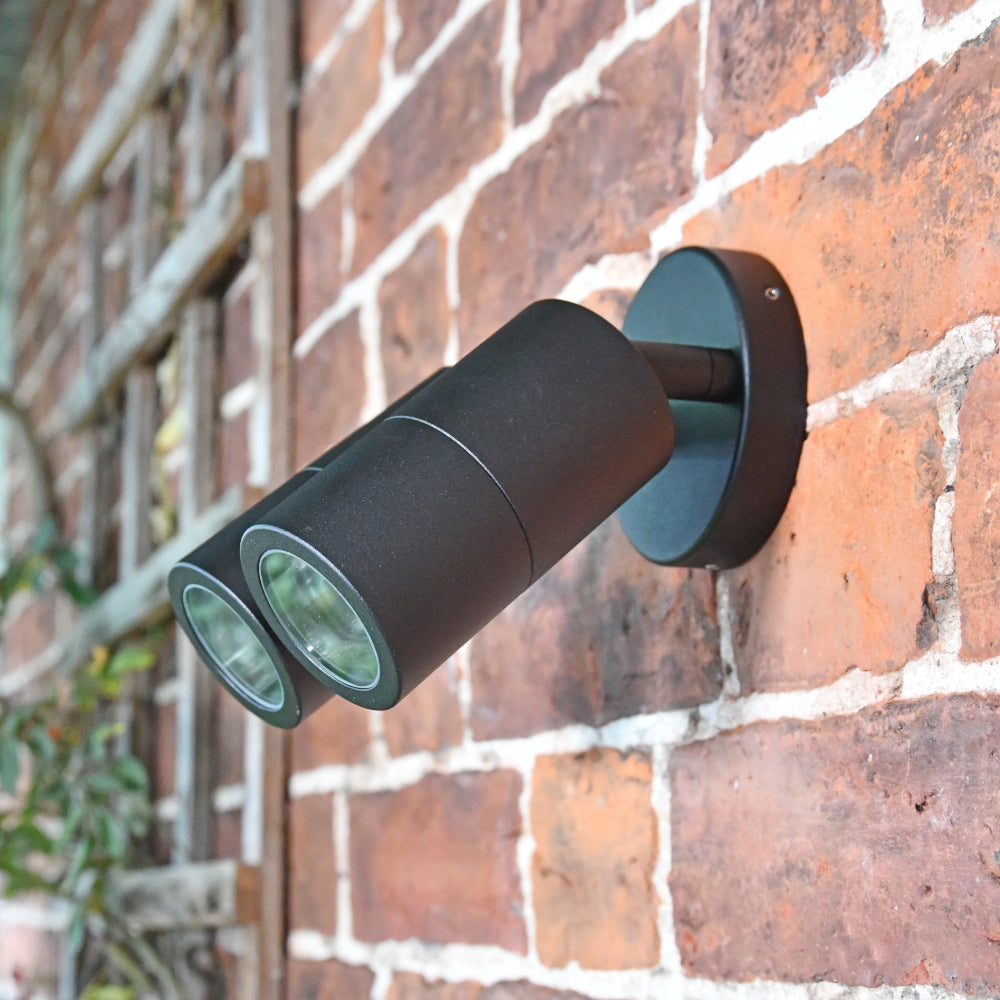 Side profile of the black wall light