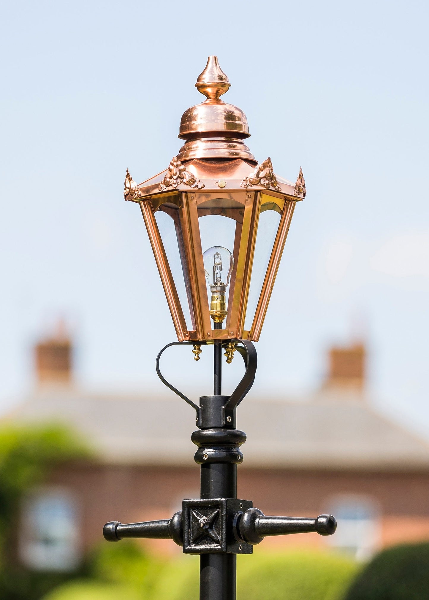 The 'Beatrice' Small Copper Victorian Hexagon Lamp Post
