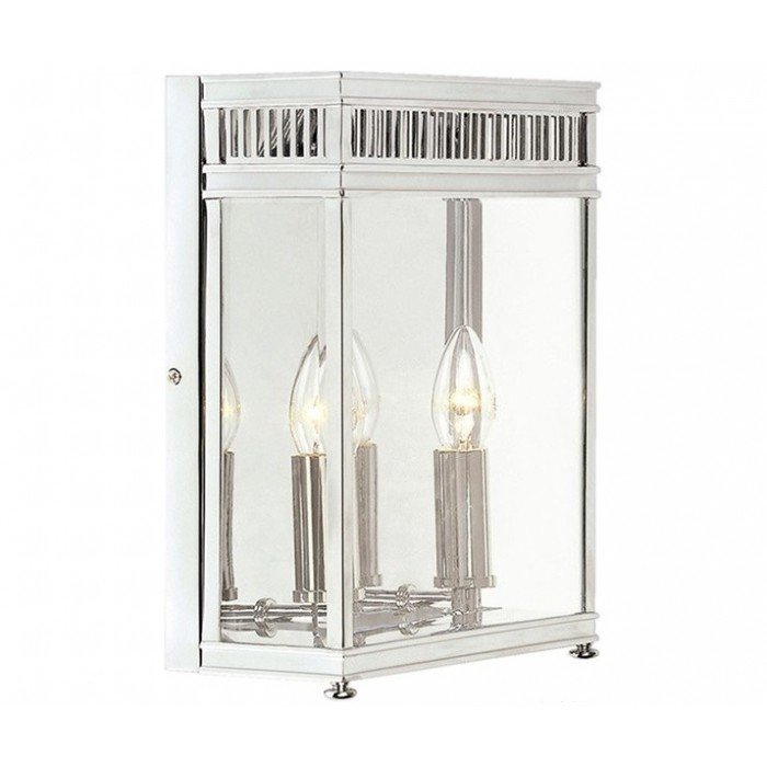 Deluxe Polished Chrome Twin Bulb Exterior Wall Lantern