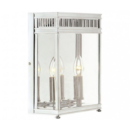 Deluxe Polished Chrome Twin Bulb Exterior Wall Lantern