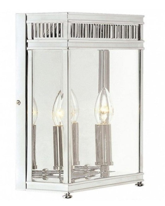 Deluxe Polished Chrome Twin Bulb Exterior Wall Lantern