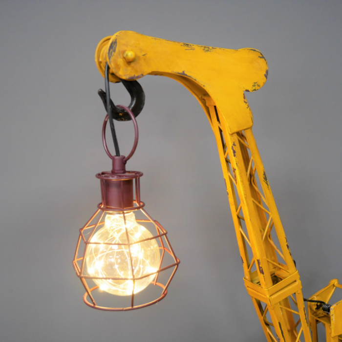 Distressed Demolition Crane Table Lamp