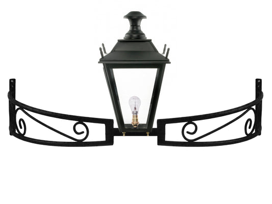 Black Dorchester Lantern on Bow Bracket