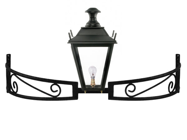 Black 'Dorchester' Lantern on Bow Bracket