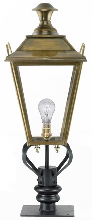 Antique Brass Dorchester Pillar Post Light - 71cm