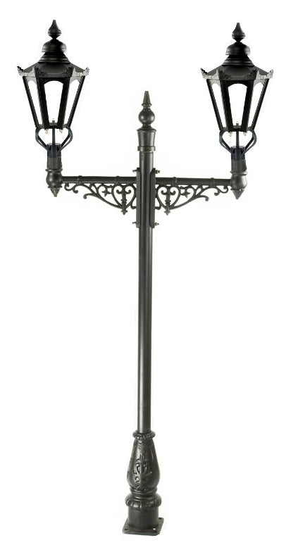 Grand Double Head Hexagonal Victorian Lamp Post
