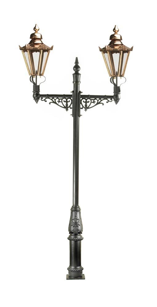 3.6m Double Copper Hexagonal Lamp Post