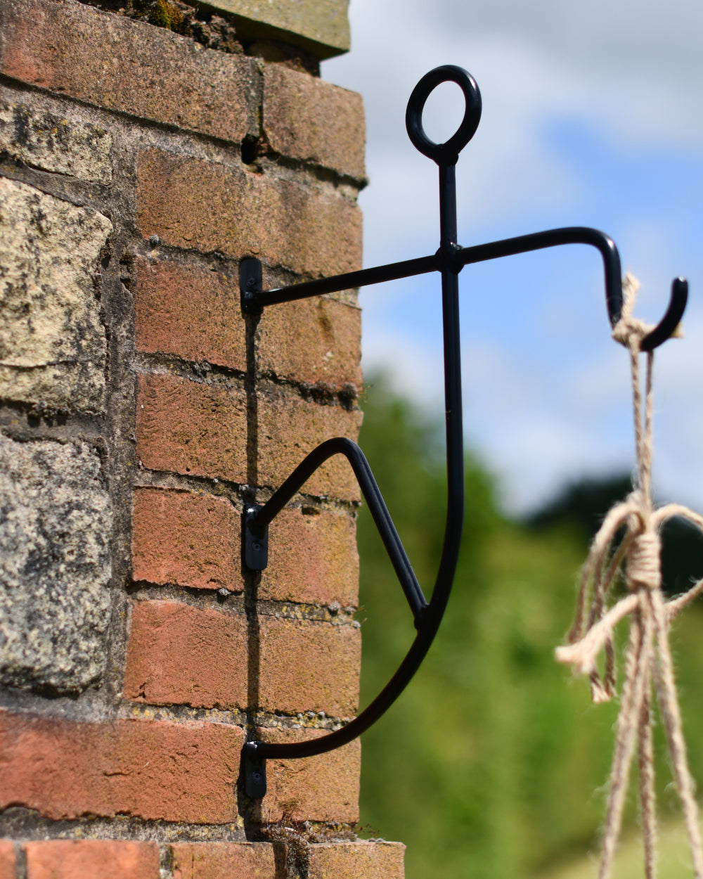 Contemporary hanging basket bracket 