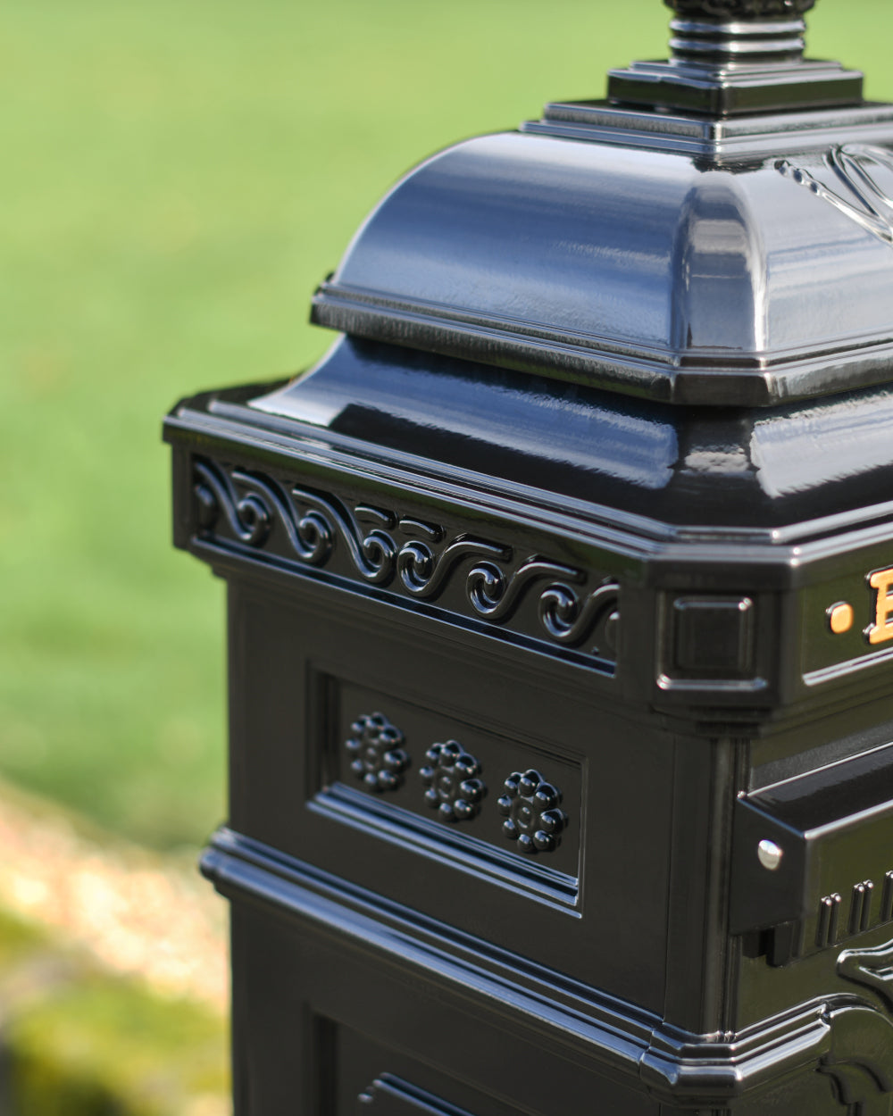Highly decorated post box 