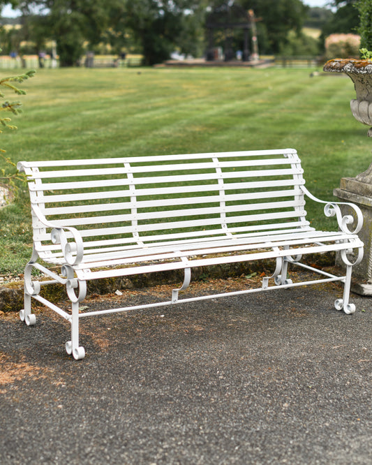 Cream outdoor bench 