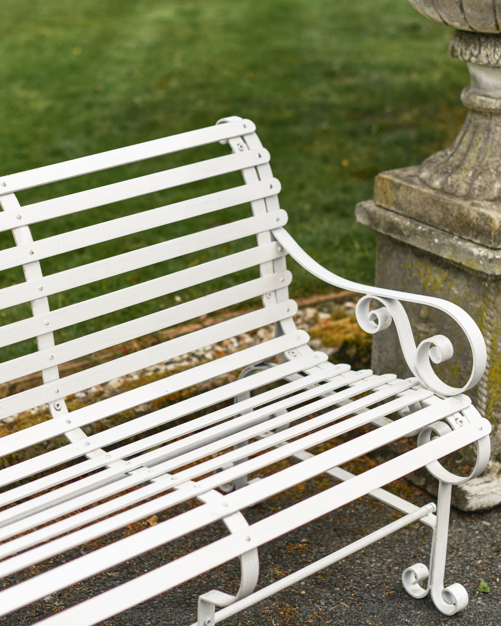 Iron panelled park bench