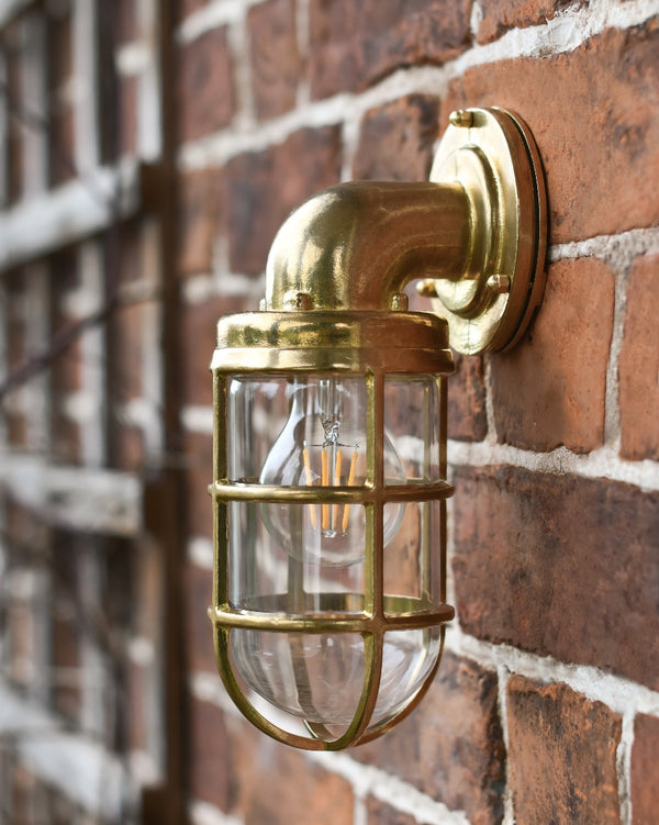 'Whitby' Antique Brass Bulkhead Outdoor Wall Light