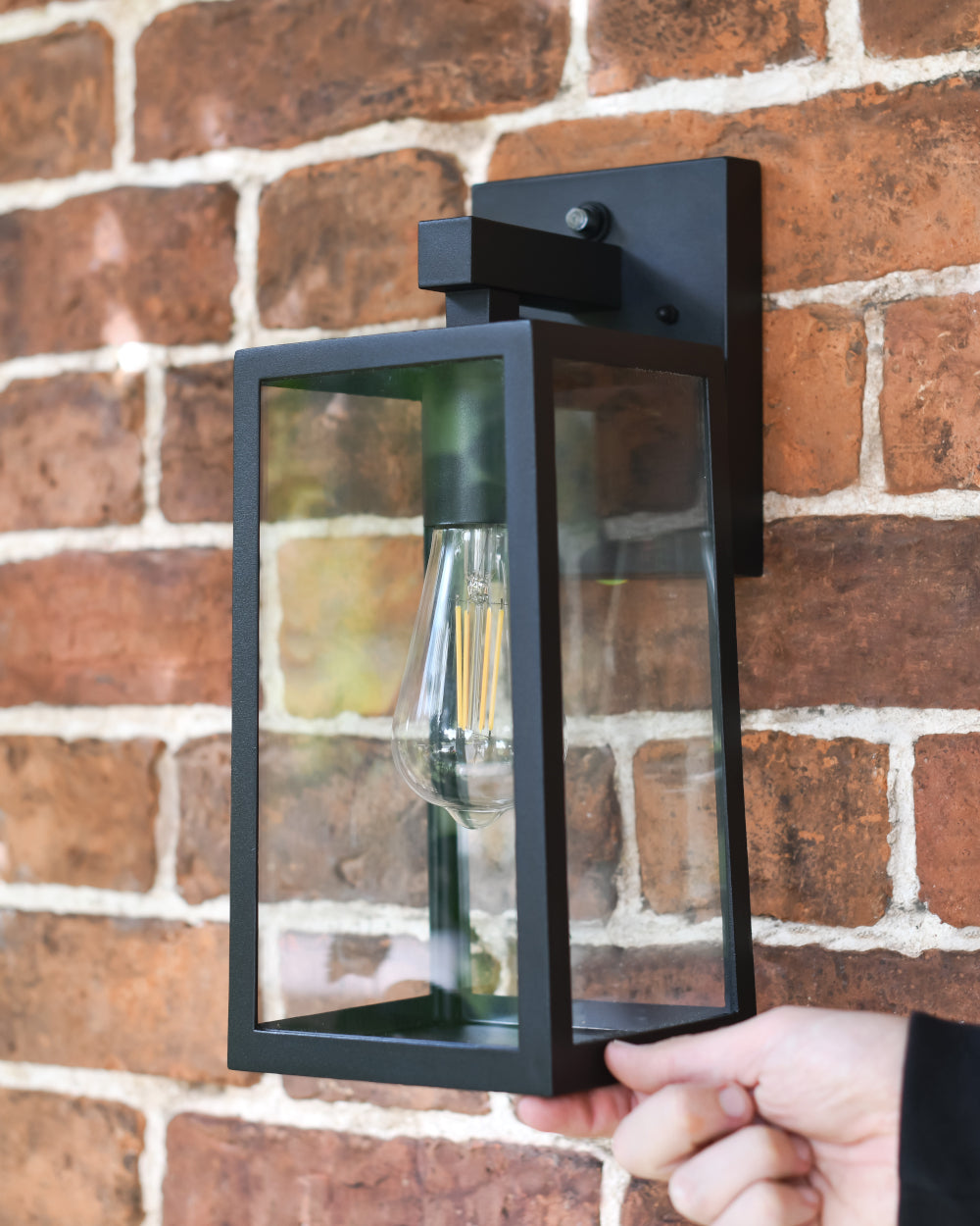 Matte-black garden light