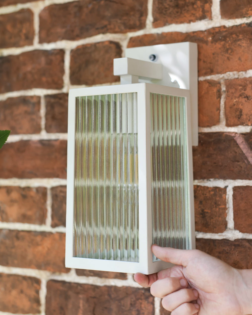 White outdoor wall light 